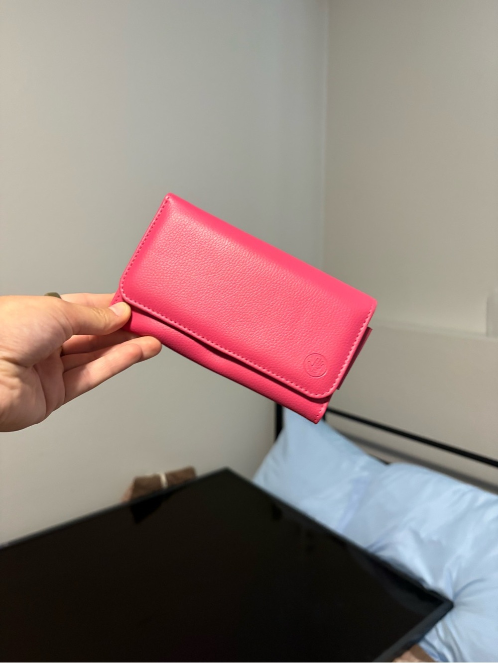 Pink Women's Leather Wallet Clutch